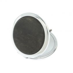 Зеркало круглое из камня золотистый обсидиан цвет серебро