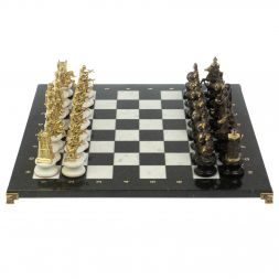 Шахматы "Турецко-Европейская война" бронза мрамор 48х48 см