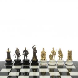 Шахматы "Турецко-Европейская война" бронза мрамор 48х48 см