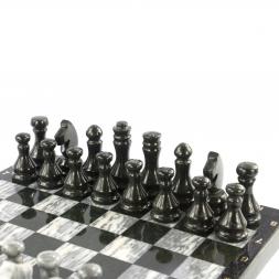 Шахматы из камня "Традиционные" мрамор змеевик 38х38 см