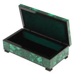 Шкатулка "Купюрница" из малахита 19х10х5,5 см