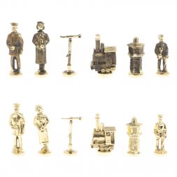 Шахматы сувенирные "Железнодорожники" бронза мрамор 40х40 см