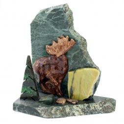 Сувенир "Лось" камень змеевик