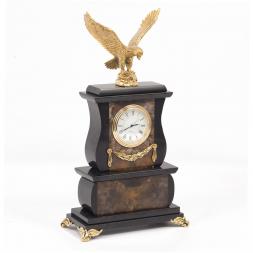 Настольные часы «Орел» камень агат бронза