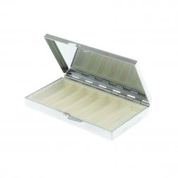 Таблетница на 7 отделений камень жадеит серебристая