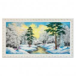 Картина "Зимний пейзаж" багет №9 50х100 см, каменная крошка