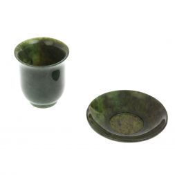 Кофейная чашка с блюдцем из нефрита