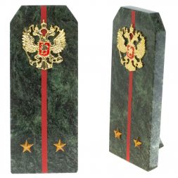 Сувенир погон "Лейтенант ВС" камень змеевик