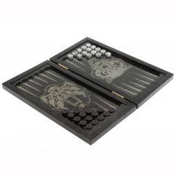 Каменные нарды "Волк и медведь" с гравировкой