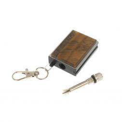 Брелок огниво "Вечная спичка" с накладкой из камня тигровый глаз 2,8х1,3х5 см