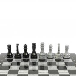 Шахматы с каменными фигурами мрамор гранит 44х44 см