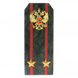 Сувенир погон "Подполковник ВС" камень змеевик