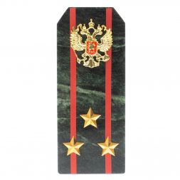 Сувенир погон "Полковник ВС" камень змеевик