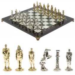 Шахматы "Великая Отечественная война" мрамор змеевик 40х40 см