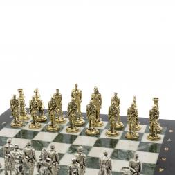 Шахматы "Великая Отечественная война" мрамор змеевик 40х40 см