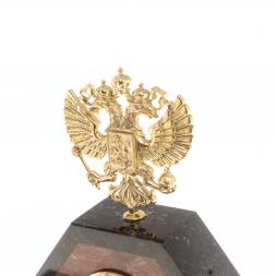 Письменный набор "Герб РФ" камень лемезит