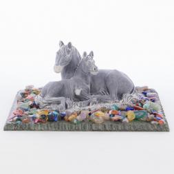 Сувенир &amp;quot;Лошадь с жеребенком&amp;quot; из мрамолита