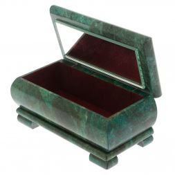 Шкатулка "Белка" из змеевика 16х8х7,5 см