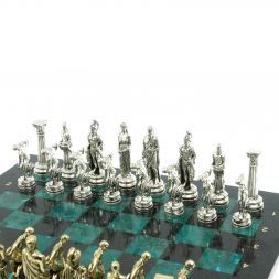 Шахматы "Олимпийские игры" доска 44х44 см из мрамора и змеевика