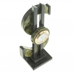 Настольные часы "Доллар" камень змеевик