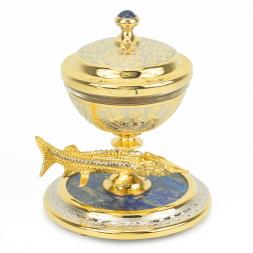 Икорница из лазурита "Стерлядка"