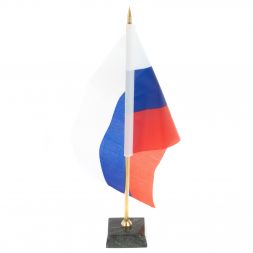 Флагшток с флагом РФ на подставке из шабровского змеевика