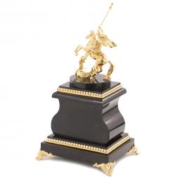 Настольные часы &amp;quot;Святой Георгий&amp;quot; бронза яшма