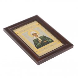 Икона гравюра "Матрона Московская" багет 12,5х17,5х1 см Златоуст