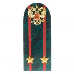 Сувенир погон "Подполковник МВД" камень змеевик
