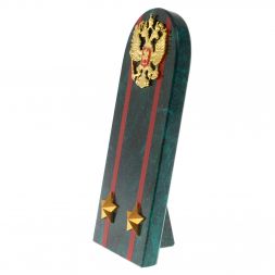 Сувенир погон "Подполковник МВД" камень змеевик