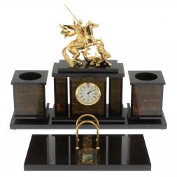 Настольный набор " Георгий Победоносец" из яшмы