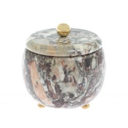 Шкатулка круглая "Жемчужина" камень креноид 7,5х7,5х6,5 см