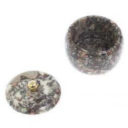 Шкатулка круглая "Жемчужина" камень креноид 7,5х7,5х6,5 см