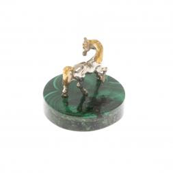 Статуэтка из бронзы &amp;quot;Лошадка&amp;quot; на малахите