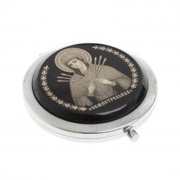 Зеркало с иконой &amp;quot;Семистрельная&amp;quot; из черного обсидиана