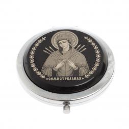 Зеркало с иконой &amp;quot;Семистрельная&amp;quot; из черного обсидиана