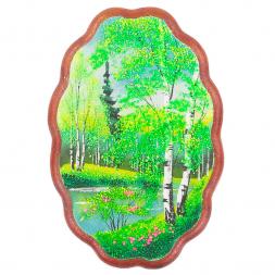 Панно овальное "Лето" 19х12,5 см каменная крошка