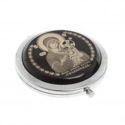 Зеркало с иконой &amp;quot;Тихвинская&amp;quot; из черного обсидиана