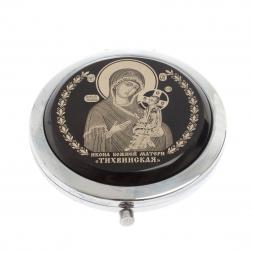 Зеркало с иконой &amp;quot;Тихвинская&amp;quot; из черного обсидиана