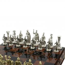 Шахматы "Римские войны" доска 40х40 см из обсидиана