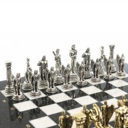 Шахматы "Икар" доска 32х32 см из камня мрамор