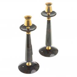 Подсвечники "Грани" коричневый обсидиан (пара)