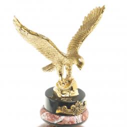 Настольные часы &amp;quot;Орел&amp;quot; из бронзы и камня креноид