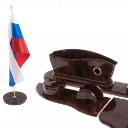 Письменный прибор &amp;quot;Арка&amp;quot; камень обсидиан коричневый