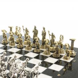 Шахматы "Олимпийские игры" доска 28х28 см из камня мрамор