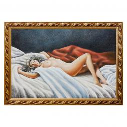 Картина "Спящая обнаженная" багет 46х66 см, каменная крошка