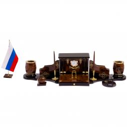 Письменный набор "Губернатор" из обсидиана