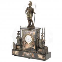 Интерьерные часы из яшмы с бронзой "Спартанец"