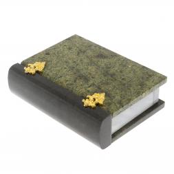 Шкатулка &amp;quot;Книжка&amp;quot; камень змеевик средняя 11x14x4 см