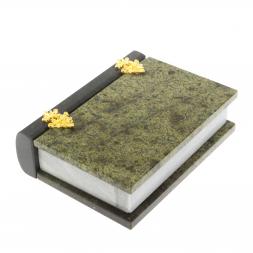 Шкатулка &amp;quot;Книжка&amp;quot; камень змеевик средняя 11x14x4 см